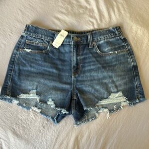 Aerie Blue Distressed Jean Shorts